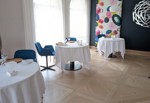 Le parquet du restaurant étoilé Frederic Doucet