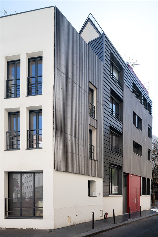Immeuble résidentiel parisien en bardage bois