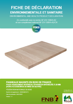 FDES Panneaux massif en bois de France <28mm