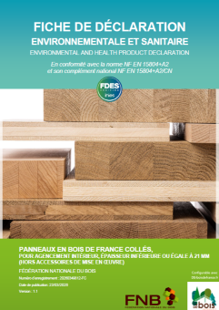 FDES Panneaux en bois de france collés < = 21mm