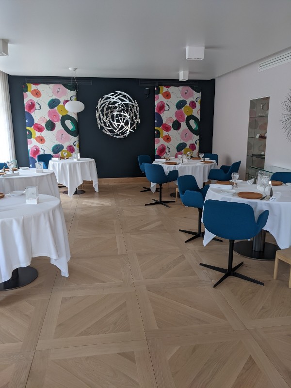 Le parquet du restaurant étoilé Frederic Doucet