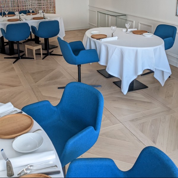 Le parquet du restaurant étoilé Frederic Doucet